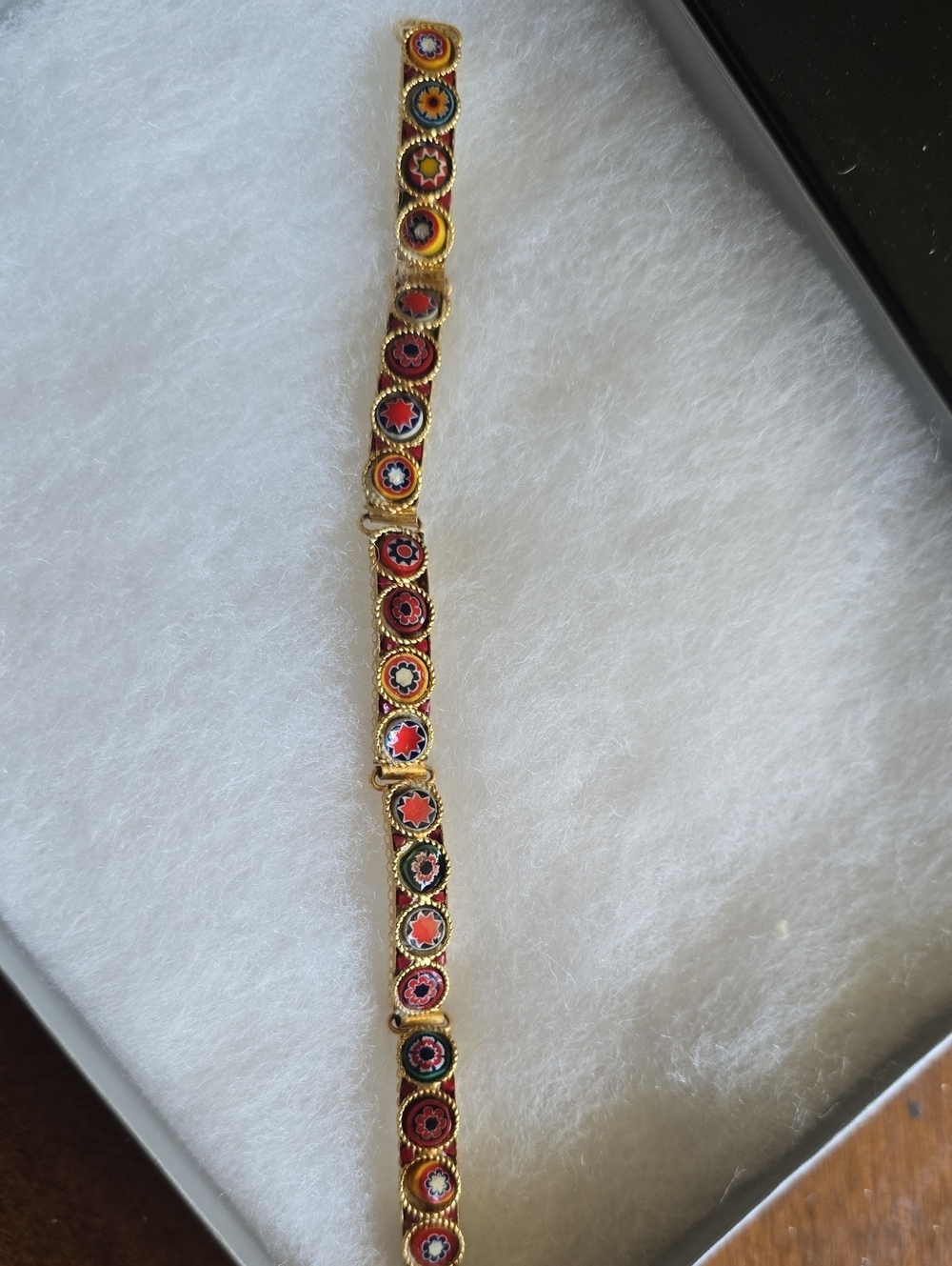 Millefiori Bracelet Venetian Micro Mosaic Hinged Bracelet